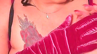 Gloved Velvet Slut - Mia Uses Her Velvet Gloves to Touch and Caress!