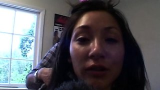 Blonde is flashing her big boobs in the outdoors