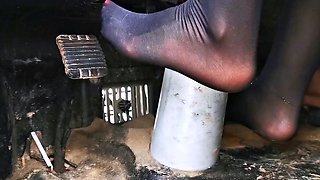 Emily's Clip Store - Emily Revs Russian Bus In Pantyhose