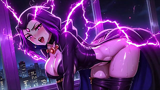Raven from Teen Titans Exposing Massive Tits and Enormous Ass in Very Steamy Erotic Magic Scenes
