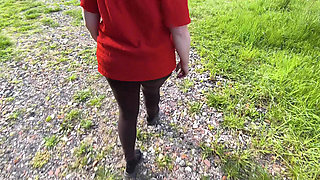 Hard banging her boobs in the workshop