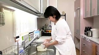 Big breasted Japanese housewife soaps her marvelous curves