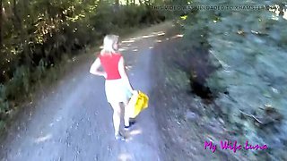 Italian Wife Luna Blowjob in Park - Outdoor POV Cum in Mouth