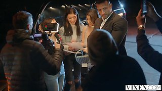 VIXEN Busty Beauty Violet  bodyguard give in to temptation: Blowjob, Doggy  Cowgirl Porn