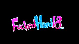 Small titted brunette teen fingering on the bed