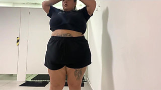 SSBBW Showing off in the Gym Locker Room - Mary Jhuana