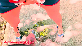 Public Pickup French Blonde MILF Axell Fox. Ass Lick.Pissing on Bitch.Outdoor Sex.Naked Free Kiss on the Street.Panties Outside.