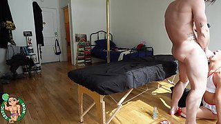 Teenager Nurse Bianca Plumbs Handling You to Switch sides Cowgirl Glad Completing Facial cumshot BEHIND THE SCENES