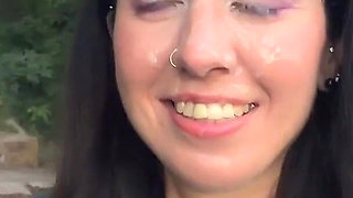 Crazy Cumwalk in Public Park Full of People - Public Blowjob Flashing