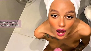Spied on hot neighbor while she masturbated in the shower
