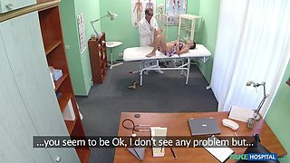 Doctor scares patient with his halloween nurse