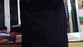 Indian Queer Crossdresser Gaurisissy rock-hard hard-core orgy in black