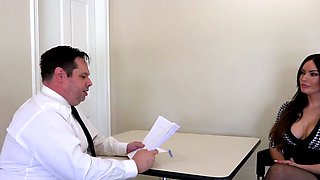 Hot brunette foot fetish play