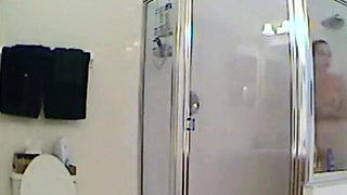 MILF stepmother spied in the shower