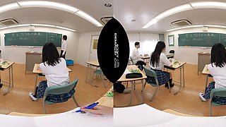 Japanese students explore intense VR classroom POV passion