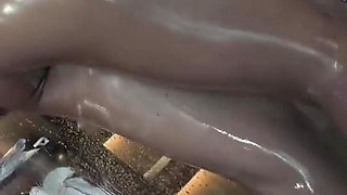 Glossy Nylon Secretary - From Office Tease to Wet Pantyhose Shower