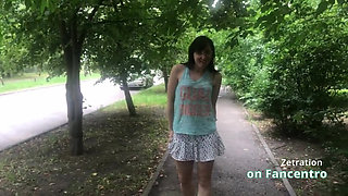 Gorgeous Brunette Is Playing Naughty in Your Park Without Panties!