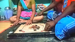 Village Bigg Boobs Aunty Bigg Boobs Aunty Carrom Board Is Playing With Man