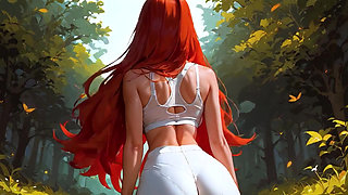 Amazing Yoga Pants Cameltoe Tease Close up! Dance Big Boobs Redhead