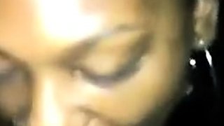 Black Homemade Cheating Slut Sucks Dick in Bathroom