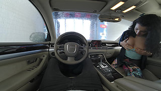 With Beautiful Mitzi at the Car Wash