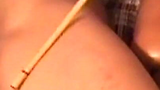 Mature Brunette MILF Takes Deep Anal While Caned