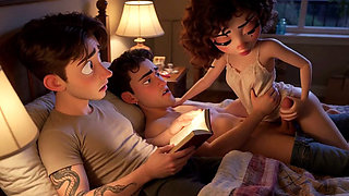 My Cuckold Loves Reading at Night and Neglects to Give Me Any. so My Boyfriend Comes Over to Sleep with Me (ai Generated)