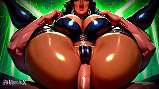 Big Ass Ebony Milfs - Blowjob and Fucking - Animated Porn (ASMR Sounds) (4K AI Generated)