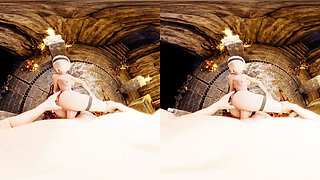 Foxy 3D Superwoman bounces up and down on a cock