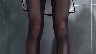 (Femboy)Hentai nun cosplay with black pantyhose high heel