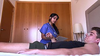 Big Titty Nurse Lets her Patient Cum inside her in the