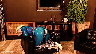 Backstage From DOMINATION & SUBMISSION Wire Restrain bondage Process, Shibari Getting off in Spandex