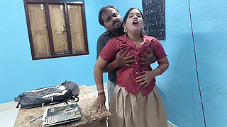 Desi indian 18 years old school girl sex with her teacher in class room, when teacher is studying, Desi Indian girl xxx video