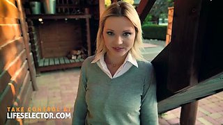 First Time Anal with Innocent Blonde Teen Zazie Skymm - Hardcore POV