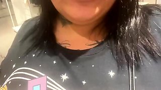 Bbw in clothing store switching room