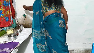 Aunty Was Cleaning the Dishes in the Kitchen Wearing a Saree and I Went Behind Her and Tied Her up and Had Sex with Her