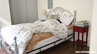 Spoiled stepsister Aidra makes cum bubbles and gets her pussy fucked