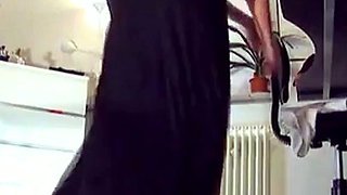 Anal Blonde in Tan and White Pantyhose