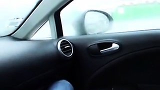Girl masturbate in car