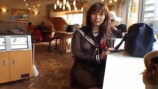 Mikan Cute Asian student flashes her part2