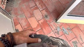 Accidental Sex with the Neighbor - Two Orgasms in the Washing Machine, Cum Inside Me!!!
