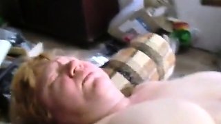 Busty amateur girl rubs one out in socks