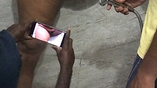 Pussy Cleaning After Shaving and Hot Boobs Bouncing