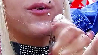 Blonde skinny Melody fucked in the ass by boss in workshop