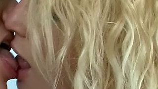 Bent Over the Blue Couch - Pale Blonde Gets Licked From Behind
