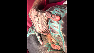 Dreadlocks & Tattoos: Quick Latex Anal Fisting & Solo Play
