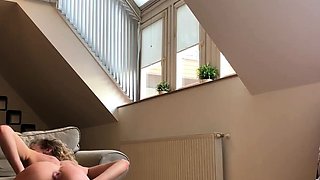 Amateur blonde teen blowjob and fucking in the bathroom