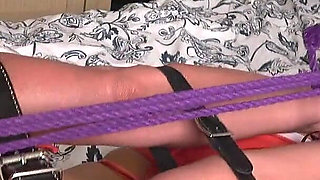 Mila's Drooling Hogtie Delight: Bound with Belts and Secured by a Harness Ballgag! Fullhd