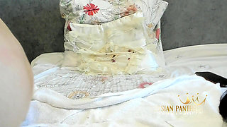 Beautiful Brunette MILF Takes off Her Erotic Stockings and Cums on Your Face