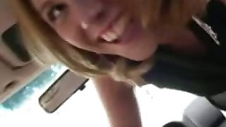 22 y.o. girlfriend masturbating her pussy in the car